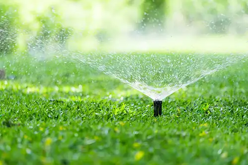 Lawn sprinkler watering grass - Keep pests away from your lawn with Arrow Exterminators in OK